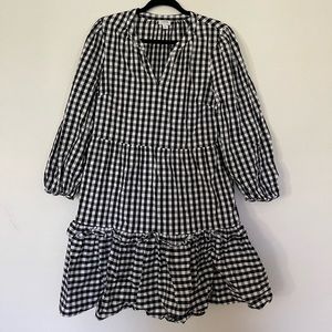 J. Crew Black and White Gingham Dress